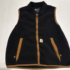 Carhartt Relaxed Fit Full Zip Sherpa-Lined Vest Black Men's L Regular