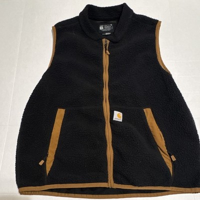 Carhartt Relaxed Fit Full Zip Sherpa-Lined Vest Black Men's L Regular
