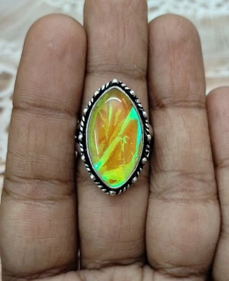 Great Australian Triplet Opal 925 Sterlingsilber Handgefertigter Ring P-77 - Bild 1 von 4