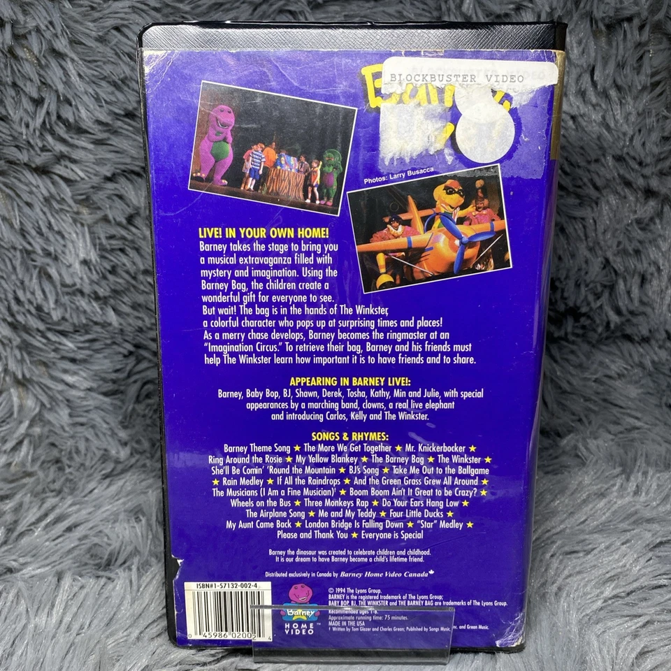 Barney - Live In New York City VHS Tape 1994 / 2002 Large Clamshell Variant Rare - Image 4 of 4