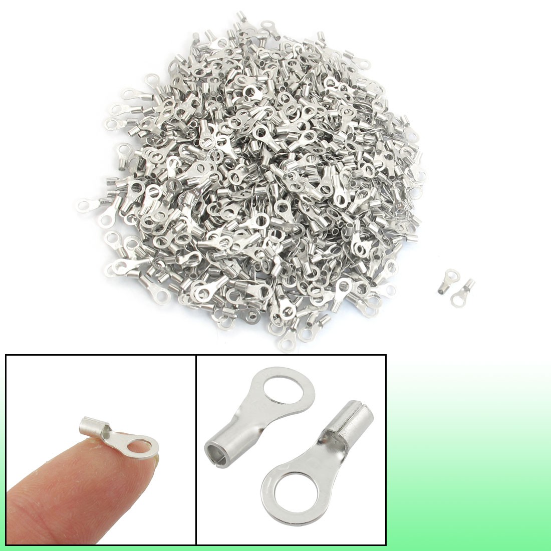 1000 Pcs Non Insualted Ring Terminals Connector for AWG 22-16
