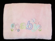 Just Born Pink Baby Blanket Butterfly Flowers Soft Fluffy Plush