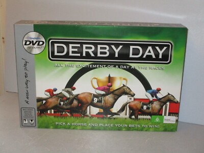 SELTENES DERBY TAG DVD BRETTSPIEL ~ WÄHLEN SIE EIN PFERD, PLATZIEREN SIE IHRE WETTE - VOLLSTÄNDIG SEHR GUTER ZUSTAND