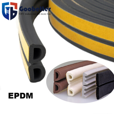 1-50M Rubber Seal Weather Strip Foam Sticky Tape Door Window Draught Excluder