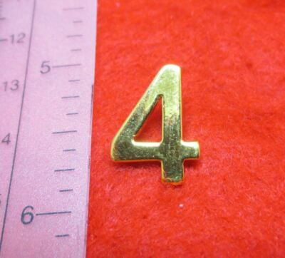 14KT GOLD PLATED NUMBER ''4'' LAPEL PIN