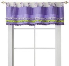 Trendlab Rainbow Floral Window Valance 12" x 56" NEW Curtain Purple Ruffle