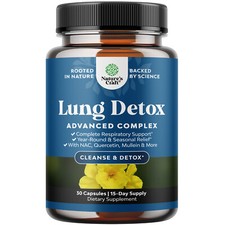 Lung Detox Mullein Leaf Capsules - with NAC Quercetin  Cordyceps Extracts 30ct