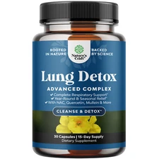 Lung Detox Mullein Leaf Capsules - with NAC Quercetin & Cordyceps Extracts 30ct