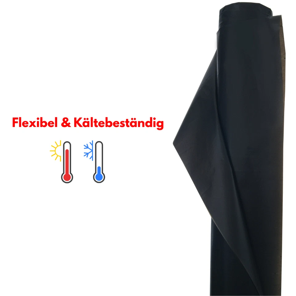 Baufolie Typ 200/300 Estrichfolie Abdeckfolie PE 4x25m 100m² Schwarz wasserfest - Bild 3 von 4