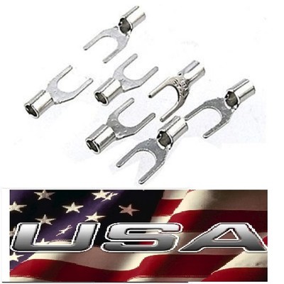 (50) 12-10 #10 NON-INSULATED FORK SPADE UNINSULATED CONNECTOR MADE IN USA 10-12