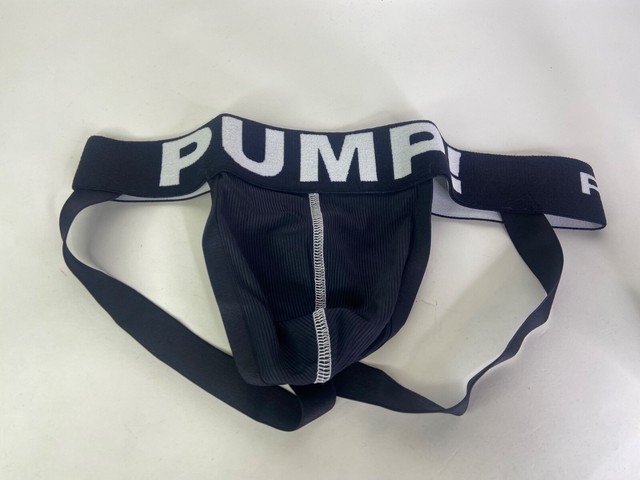 PUMP! Black Ribbed Pouch Jockstrap