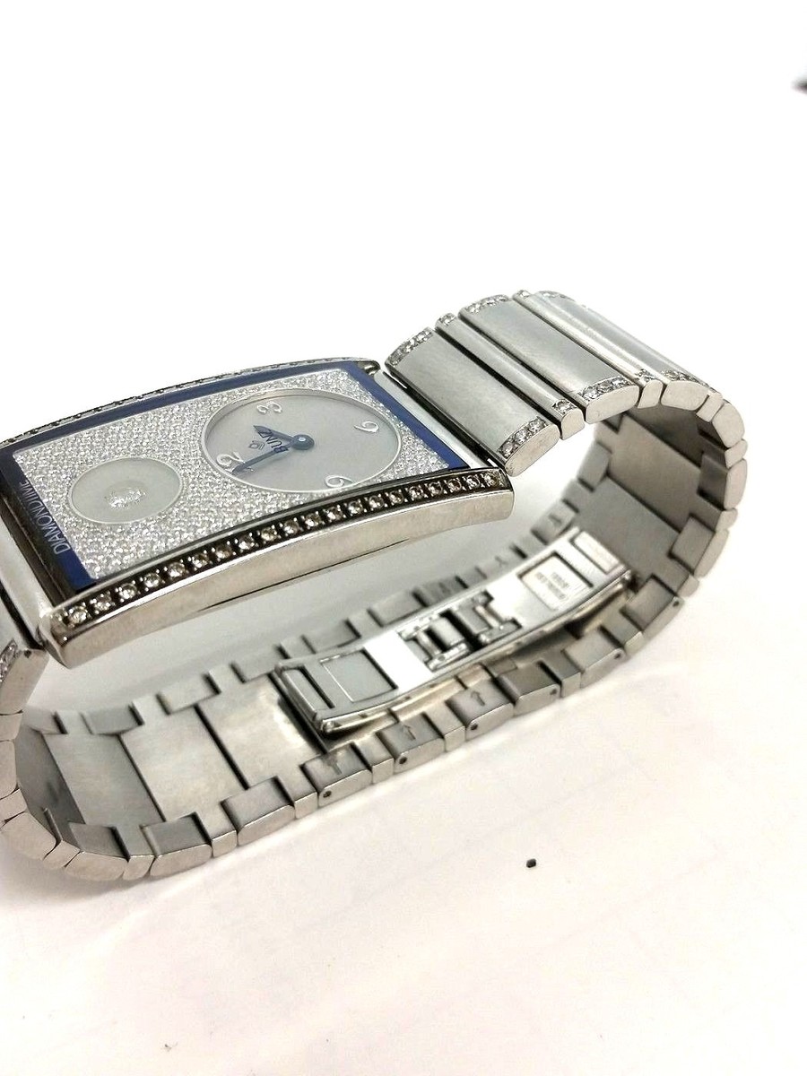 Bunz MoonTime Full Diamond & Stainless Steel Watch Acier