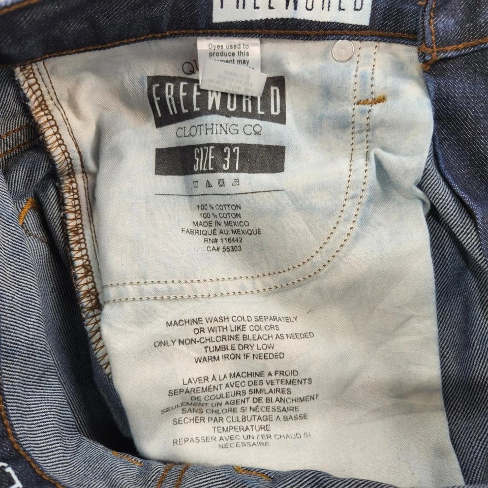 Jeans masculino Night Train tamanho 37 azul lavagem escura regular Freeworld - Imagem 4 de 4