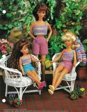 NEW COOL CROP TOPS & SHORTS FASHION DOLL ANNIE'S CROCHET PATTERN INSTRUCTIONS