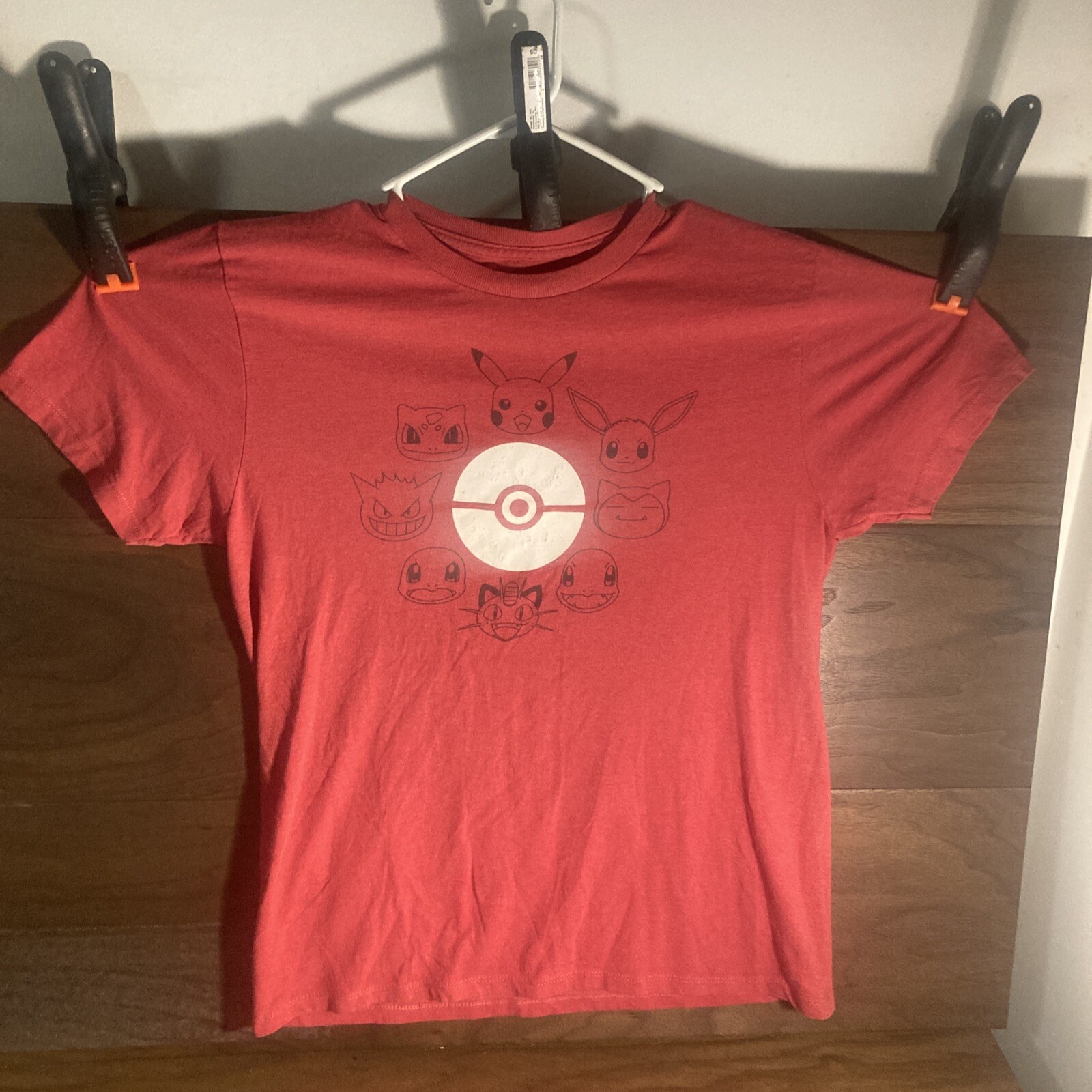 Pokemon Indigo league Starter set Adult size MEDIUM Red Graphic print t-Shirt Ni