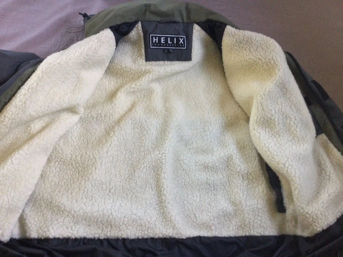 Helix Men s Winter Ski Snowboard Jacket Coat L Military Green Grey