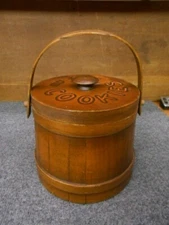 VINTAGE WOODEN COOKIE FIRKIN