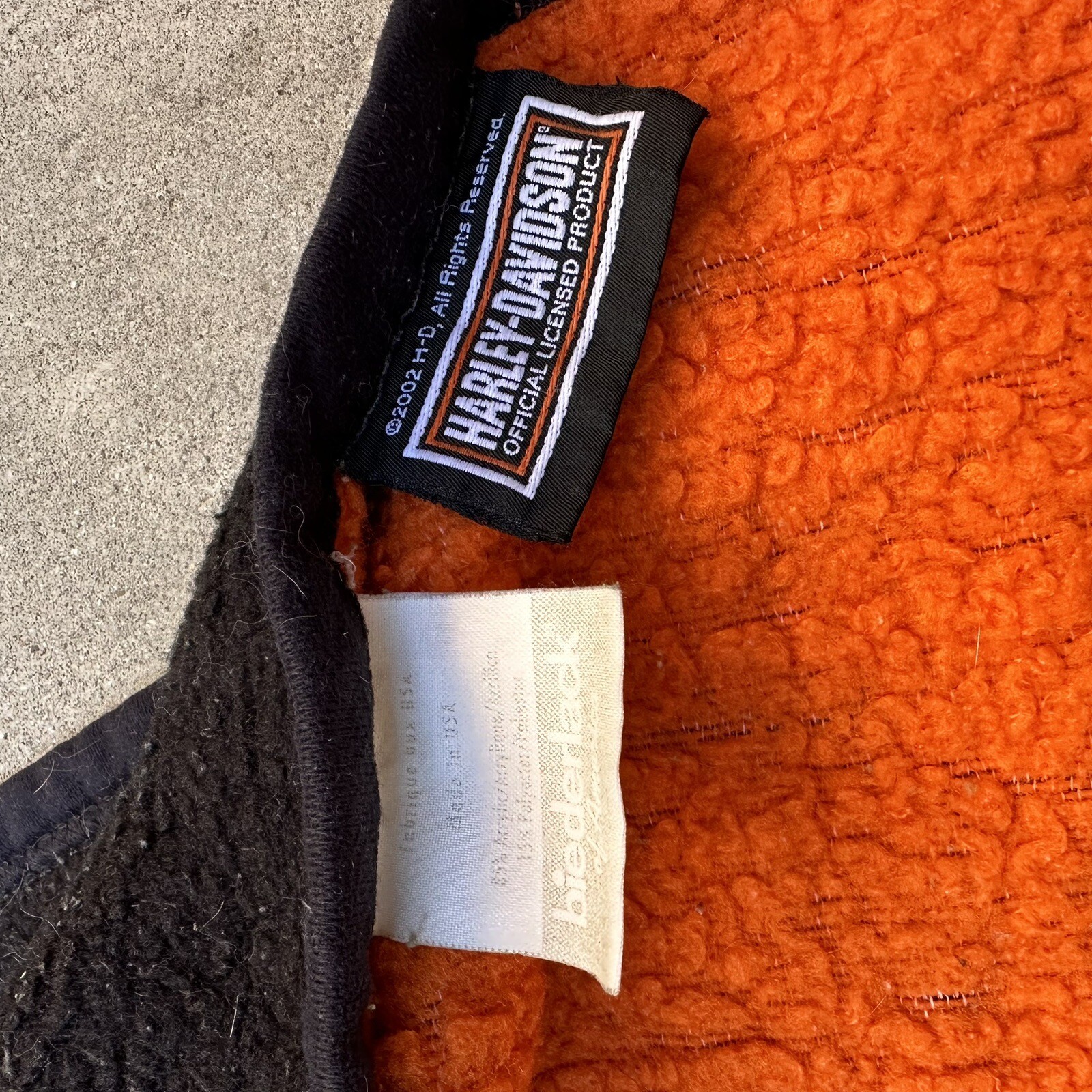 Harley Davidson Biederlack Two Sided Blanket Eagle Bar Shield Orange