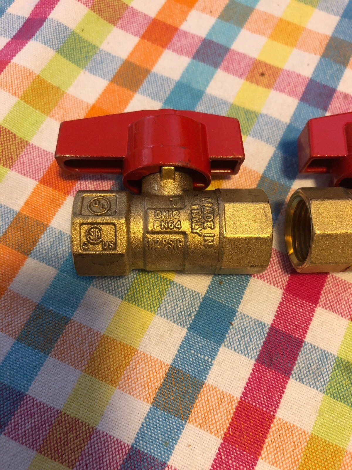 Bugatti DN12 Brass Gas Ball Valve 1/2” FIP x 1/2" FIP Italy 1/2 PSIG