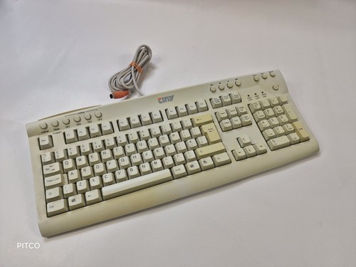Vintage TINY PC Keyboard Beige PS/2 Wired Retro Computer Accessory KB-9805 Untes