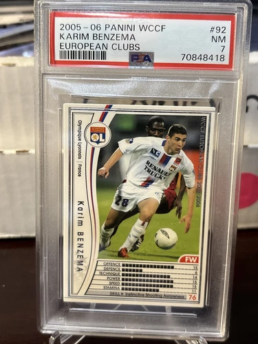 2005-06 Panini WCCF European Clubs Karim Benzema #092/336 PSA 7 Rookie RC