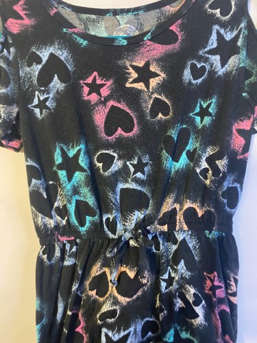 SO Girls Dress Navy Hearts Sweet back to School Size M 10 Medium Free SHip - Picture 2 of 2