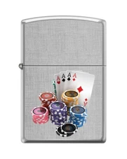 Zippo 82256 gambling poker 4 aces chips casino las vegas Lighter