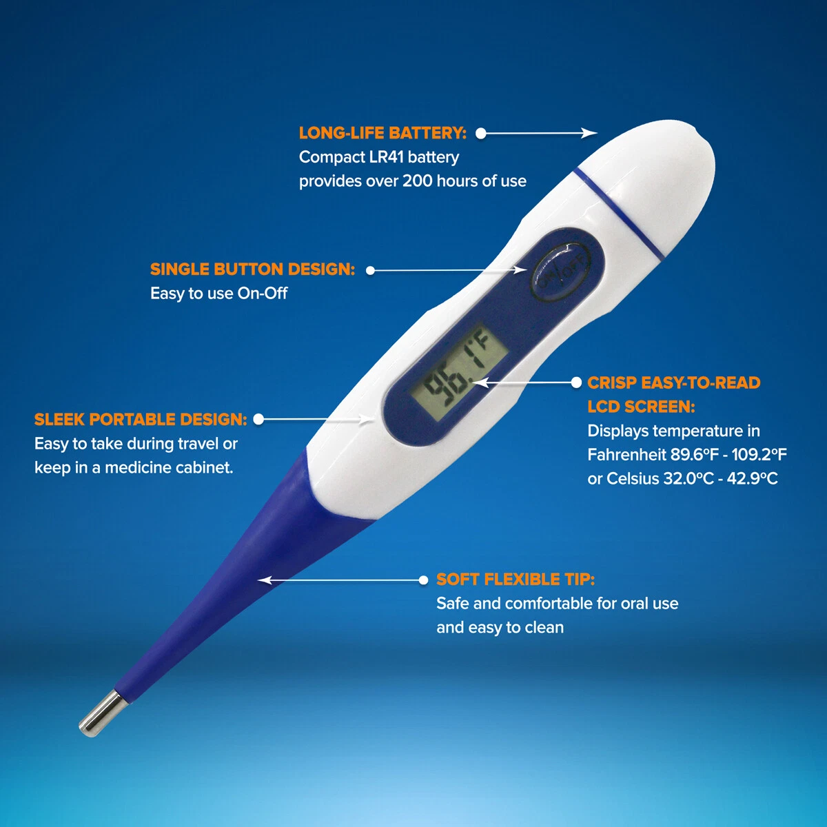 RightCare Digital Thermometer for Oral Armpit and Body