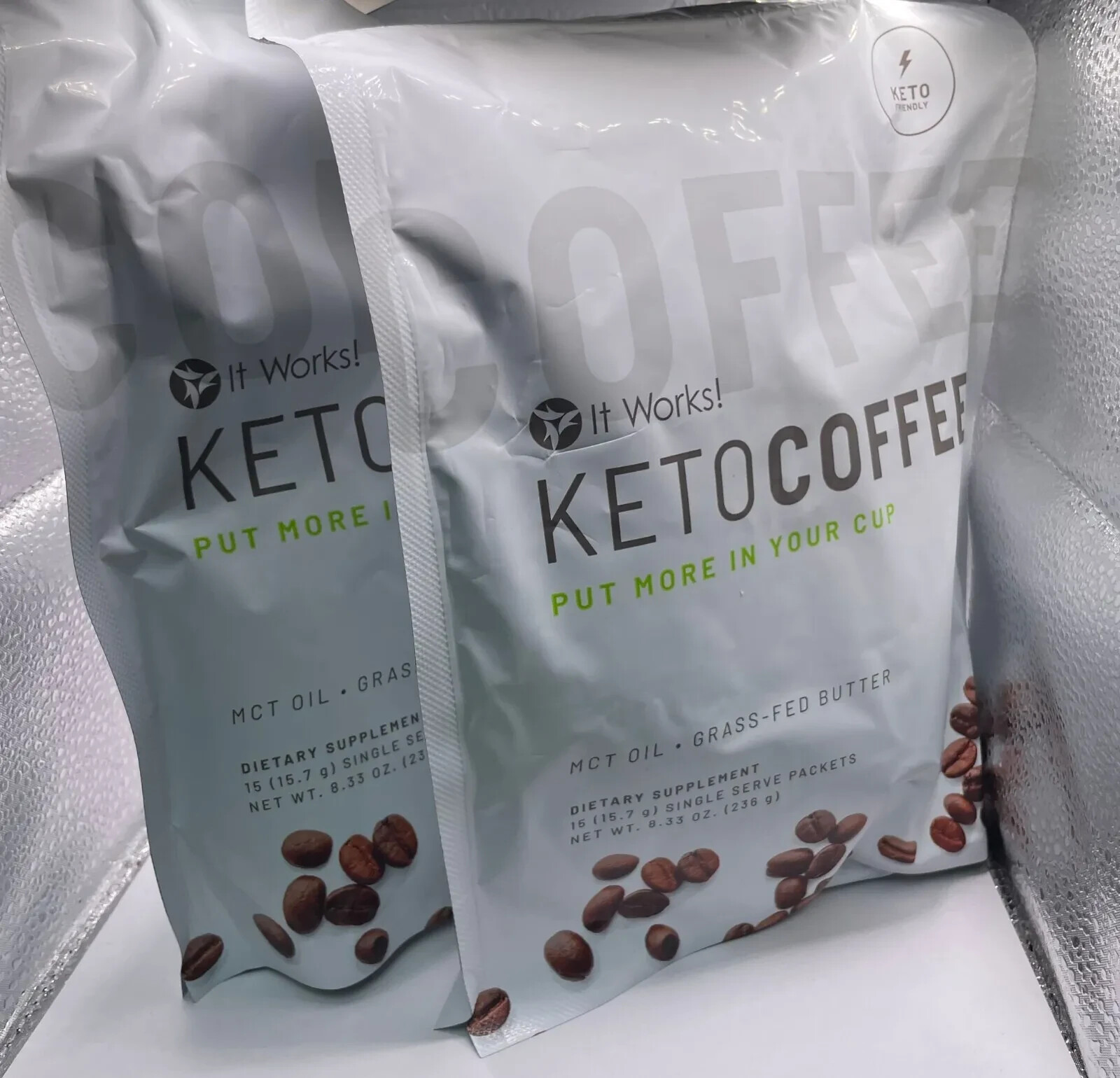 It Works! Keto Coffee Drink for Sustained Energy 15 Packets Bag Ships (2 Pack) eBay