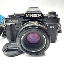 Minolta X-700 35mm Film SLR Camera Kit with 50mm Lens, Tested and Working