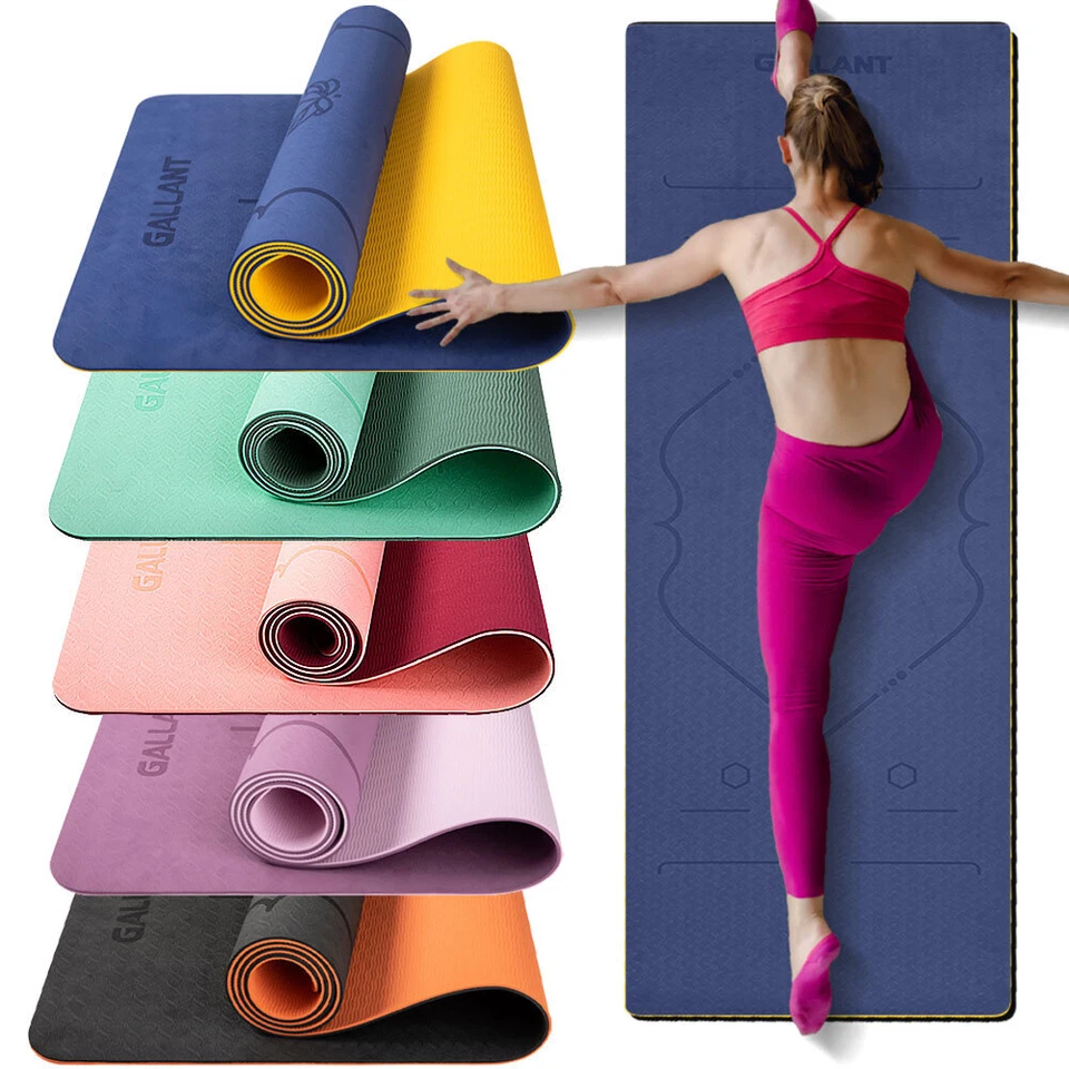 GALLANT Tappetino Pilates Premium Eco Friendly TPE Antiscivolo Extra Spessore Yoga Fitness Esercizio