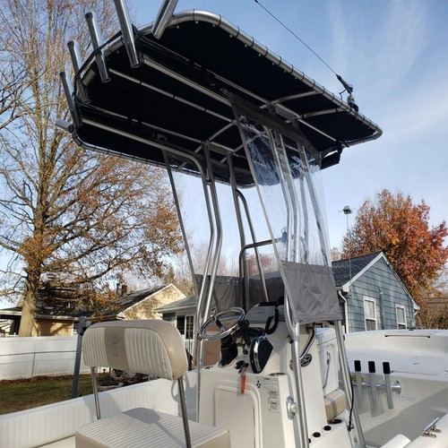 1 Set Boat Marine Clear Hood Consoles Cover for T-TOP Enclosure Spray Shield - Picture 5 of 11