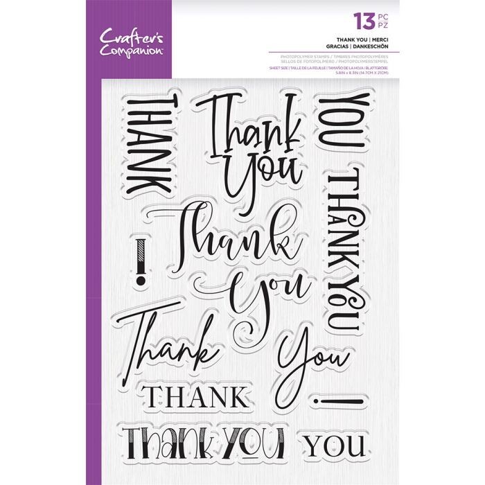 Crafter's Companion Photopolymer Stamp - Thank You Sentiments
