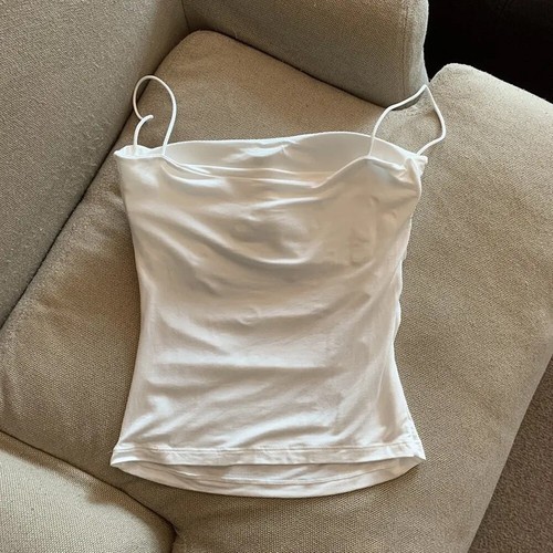 Females' Summer Tank Top with Built In Bra Spaghetti Strap Casual Sexy Vest - Picture 3 of 35
