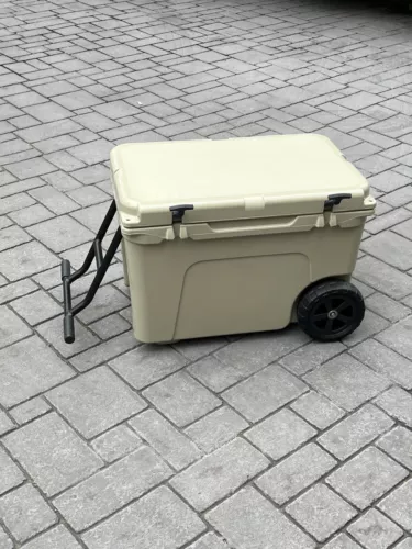 YETI Tundra Haul Portable Wheeled Cooler, Desert Tan ,55 ,With Ice Pack divider