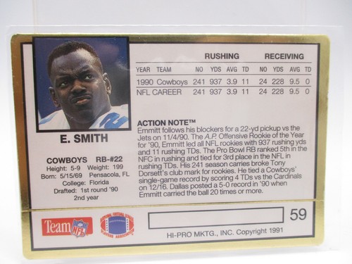 1991 Action Packed #59 Emmitt Smith - Bild 2 von 2