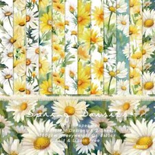 Lovely White Yellow Daisy Flowers Scrapbook Card Journal Craft Paper