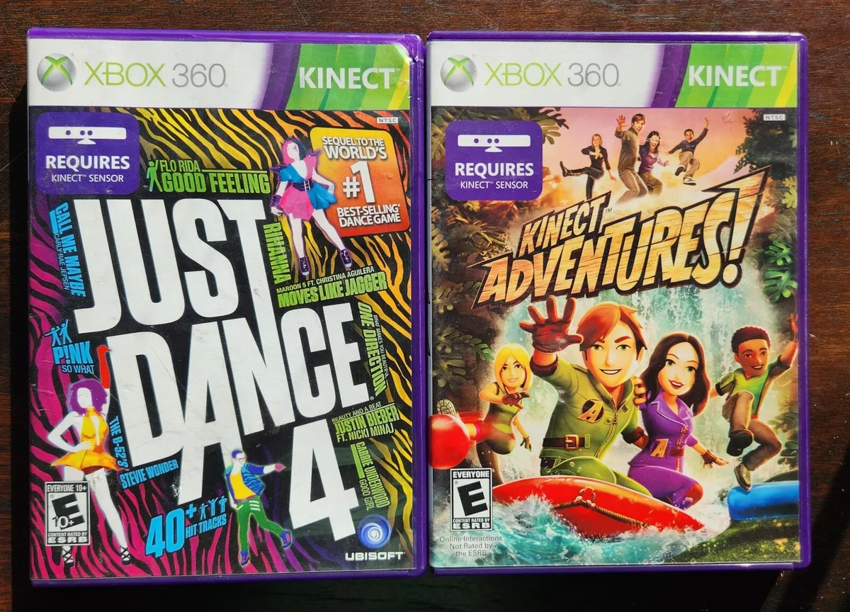 Lot of (2) XBOX 360 KINECT Games JUST DANCE 4 Kinect Adventures