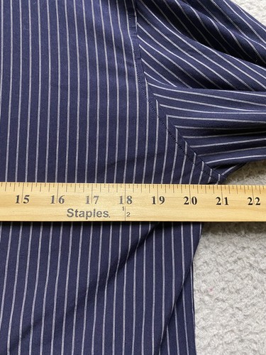 Zara Shirt Mens Extra Large Blue White Long Sleeve Slim Fit Button Down Striped - Picture 5 of 10
