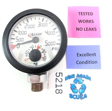 Aeris / Oceanic Swiv Compact 5000 PSI SPG Pressure Gauge, Thermometer Scuba Dive
