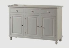 MOBILE CREDENZA MADIA IN LEGNO LACCATA BIANCO OPACO 3P + 3C RIPIANI INTERNI