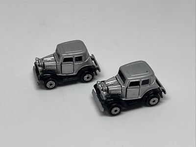 2 -VTG Micro Machines Deluxe Ford '32 Vicky-Silver 1989 Galoob Open Hood Doors