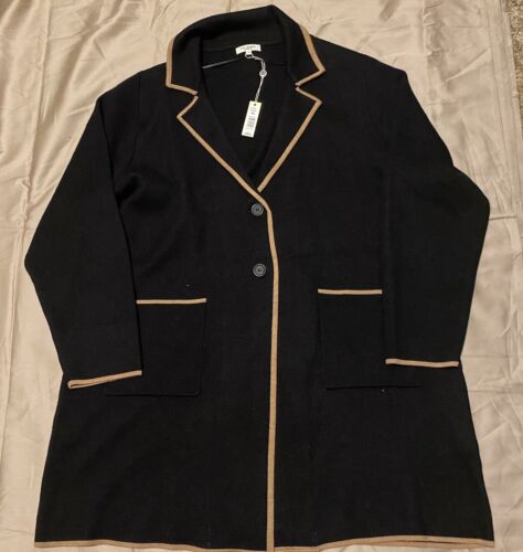 Woman’s Max Studio London Black Long Sweater Coat Size XL