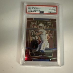 2021 Panini Select Justin Herbert Concourse #19 Maroon Prizm  /149 PSA 10