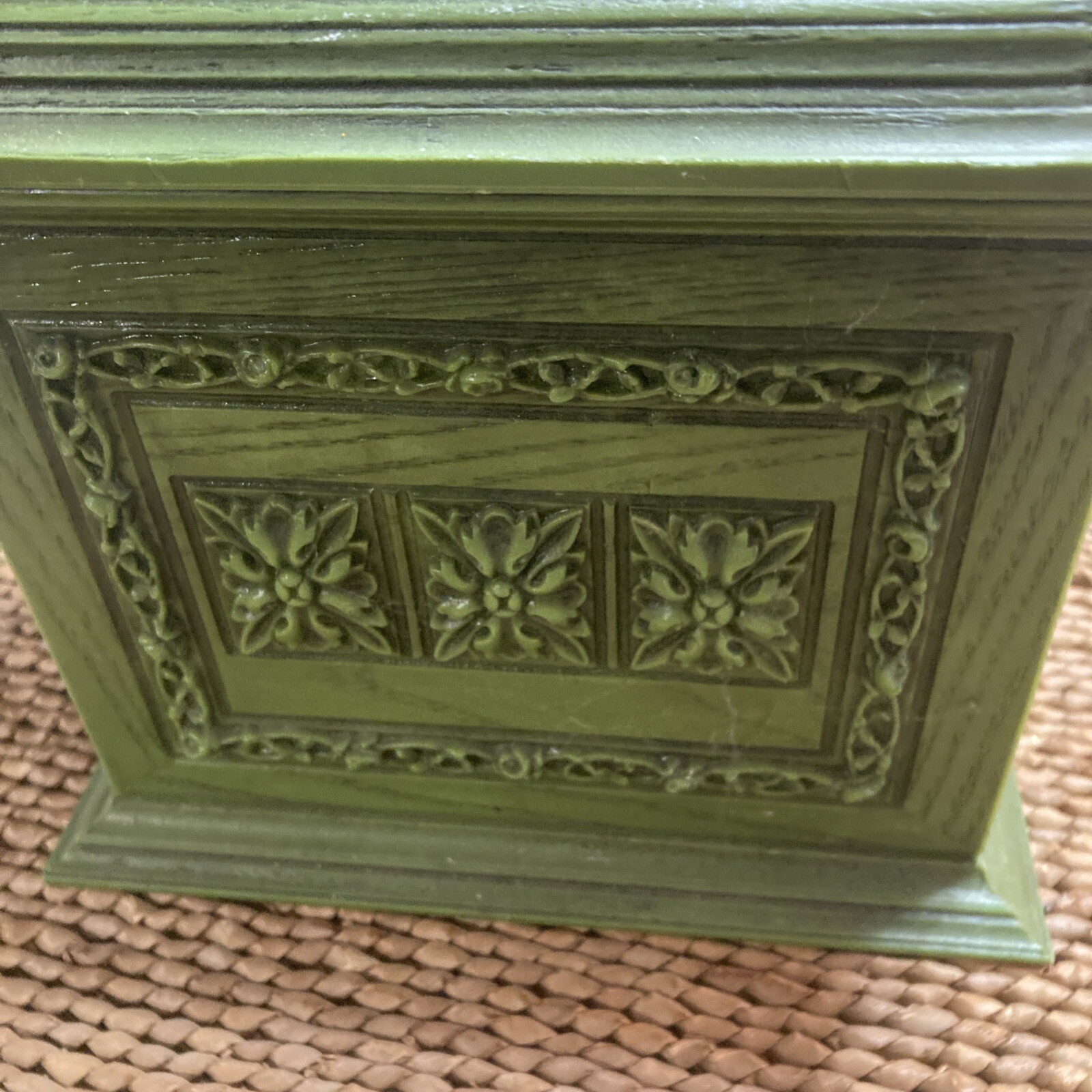 Vtg 70s MAX KLEIN Avocado Olive Green Plastic Sewing Box Case Tray Retro Thread