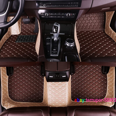 Waterproof Luxury Custom Floor Mats – Fits Kia Soul Front & Rear (PU Leather, Anti-Slip)