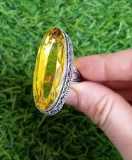 Citrine Silver Ring 925 Sterling Silver Ring Handmade Gemstone Ring Women's Ring