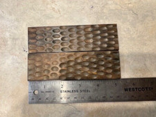 BEAUTIFUL BROWN BUFFALO HORN KNIFE HANDLE MATERIAL W/ INDENTIONS BLANK SCALES