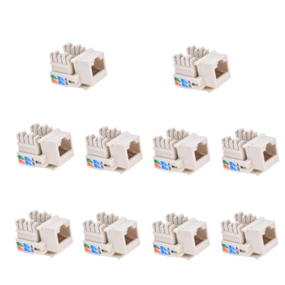 RJ45 Cat5e 110 Punch Down Keystone Network Ethernet Jack Port 10 PCS