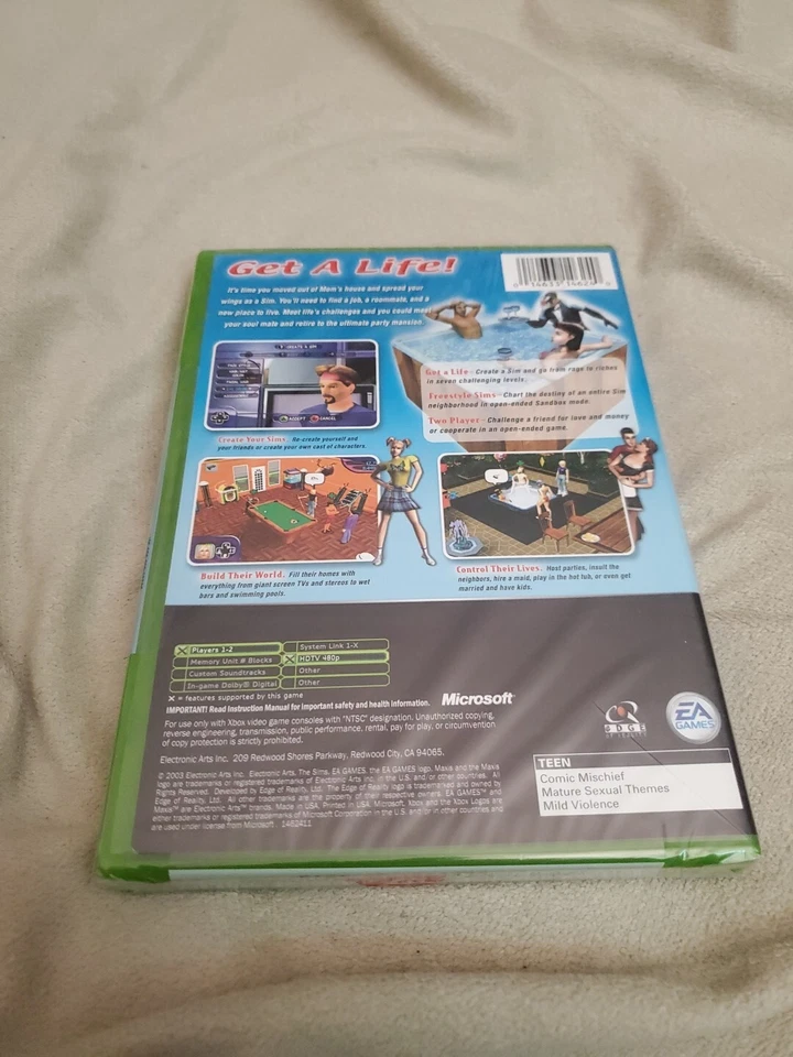 THE SIMS - Xbox - Black Label - New FACTORY SEALED - Image 2 of 4